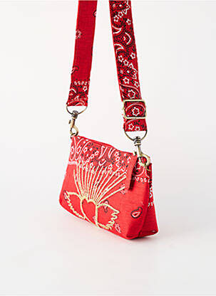 Sac doublure textile forme rectangulaire rouge FLOWER MARKET femme