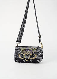Sac doublure textile forme rectangulaire noir FLOWER MARKET femme