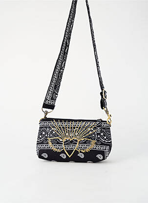 Sac doublure textile forme rectangulaire noir FLOWER MARKET femme