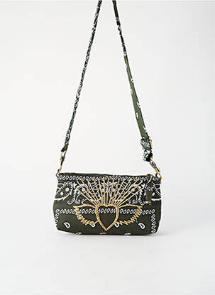 Sac doublure textile forme rectangulaire vert FLOWER MARKET femme