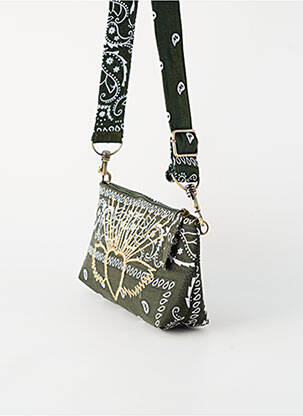 Sac doublure textile forme rectangulaire vert FLOWER MARKET femme