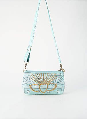 Sac doublure textile forme rectangulaire bleu FLOWER MARKET femme