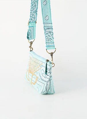 Sac doublure textile forme rectangulaire bleu FLOWER MARKET femme