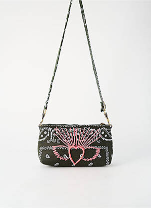 Sac doublure textile forme rectangulaire vert FLOWER MARKET femme