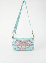 Sac doublure textile forme rectangulaire bleu FLOWER MARKET femme