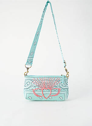 Sac doublure textile forme rectangulaire bleu FLOWER MARKET femme