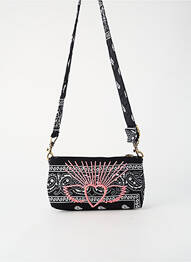 Sac doublure textile forme rectangulaire noir FLOWER MARKET femme