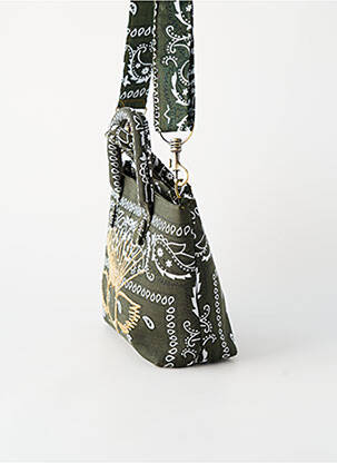 Sac fermeture zippée forme rectangulaire vert FLOWER MARKET femme