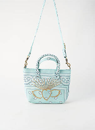 Sac doublure textile forme rectangulaire bleu FLOWER MARKET femme
