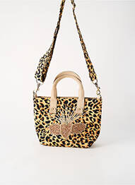 Sac type de porter main forme rectangulaire beige FLOWER MARKET femme