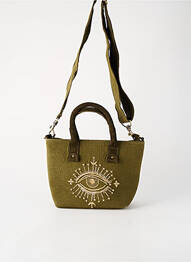 Sac type de porter main forme rectangulaire vert FLOWER MARKET femme