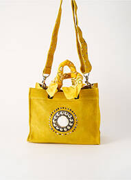 Sac type de porter main forme rectangulaire jaune FLOWER MARKET femme