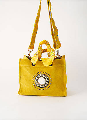 Sac type de porter main forme rectangulaire jaune FLOWER MARKET femme