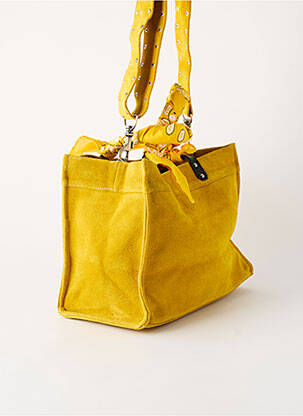 Sac type de porter main forme rectangulaire jaune FLOWER MARKET femme