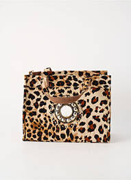 Sac type de porter main forme rectangulaire marron FLOWER MARKET femme