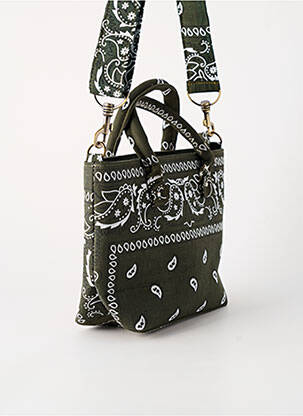 Sac doublure textile forme rectangulaire vert FLOWER MARKET femme