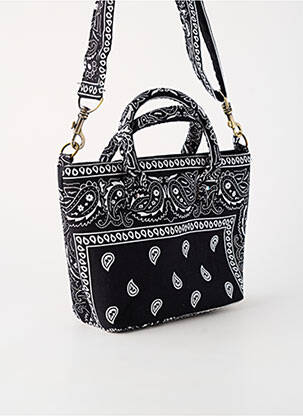 Sac doublure textile forme rectangulaire noir FLOWER MARKET femme