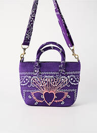 Sac doublure textile forme rectangulaire violet FLOWER MARKET femme