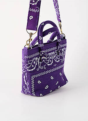 Sac fermeture zippée forme rectangulaire violet FLOWER MARKET femme