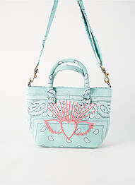 Sac doublure textile forme rectangulaire bleu FLOWER MARKET femme