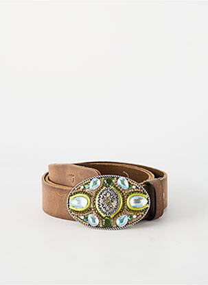 Ceinture fermeture pointe poinçonnée marron WAITZ femme