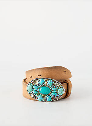 Ceinture fermeture pointe poinçonnée marron WAITZ femme