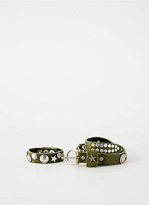 Ceinture tissage effet écaille vert WAITZ femme
