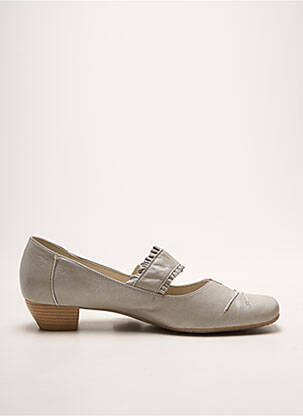 Ballerines fermeture scratch talon plat jusqu'à 3cm gris ALPINA femme