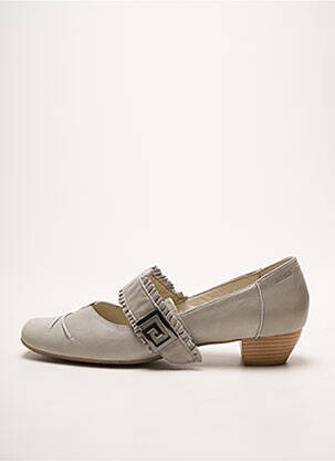Ballerines fermeture scratch talon plat jusqu'à 3cm gris ALPINA femme