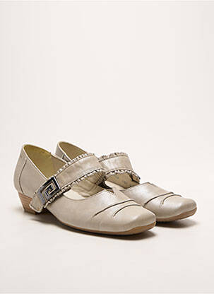 Ballerines fermeture scratch talon plat jusqu'à 3cm gris ALPINA femme