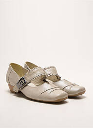 Ballerines fermeture scratch talon plat jusqu'à 3cm gris ALPINA femme