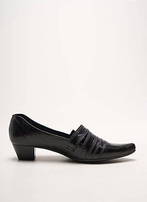 Mocassins tissage satiné talon de 4 à 6cm noir ALPINA femme