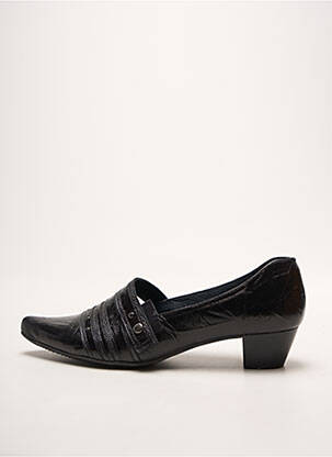 Mocassins tissage satiné talon de 4 à 6cm noir ALPINA femme