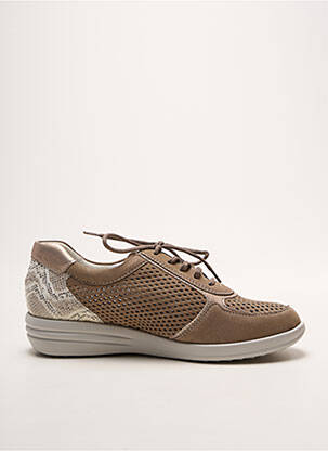 Baskets tissage satiné talon plat jusqu'à 3cm marron ARA femme
