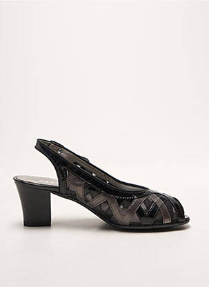 Sandales/nu pieds tissage satiné talon de 4 à 6cm noir ARA femme