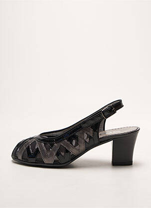 Sandales/nu pieds tissage satiné talon de 4 à 6cm noir ARA femme