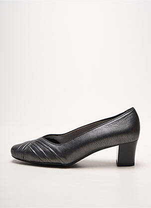 Escarpins tissage satiné talon de 4 à 6cm argent ARA femme
