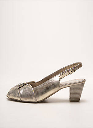 Sandales/nu pieds tissage satiné talon de 7 à 9cm or ARA femme