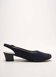 Sandales/nu pieds tissage satiné talon de 4 à 6cm bleu ARA femme