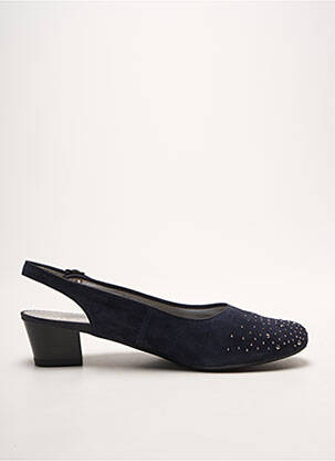 Sandales/nu pieds tissage satiné talon de 4 à 6cm bleu ARA femme