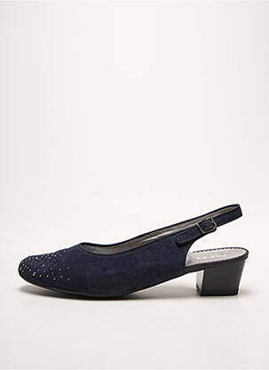 Sandales/nu pieds tissage satiné talon de 4 à 6cm bleu ARA femme