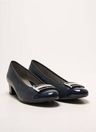 Escarpins tissage satiné talon plat jusqu'à 3cm bleu ARA femme