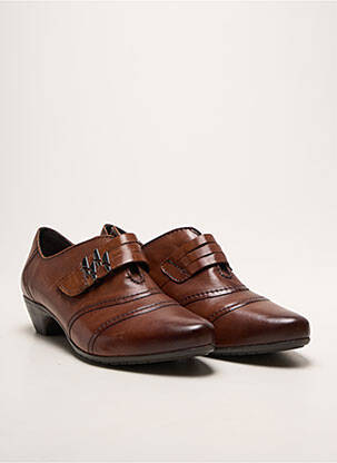 Derbies tissage satiné talon de 4 à 6cm marron TAMARIS femme
