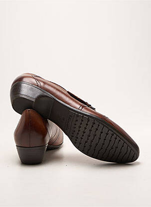Derbies tissage satiné talon de 4 à 6cm marron TAMARIS femme
