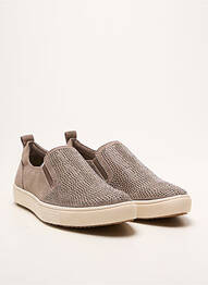 Slip ons tissage satiné talon plat jusqu'à 3cm gris TAMARIS femme