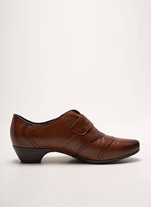Derbies tissage satiné talon de 4 à 6cm marron TAMARIS femme