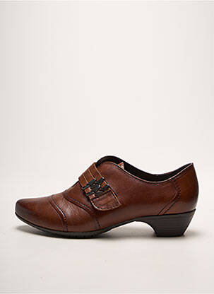Derbies tissage satiné talon de 4 à 6cm marron TAMARIS femme