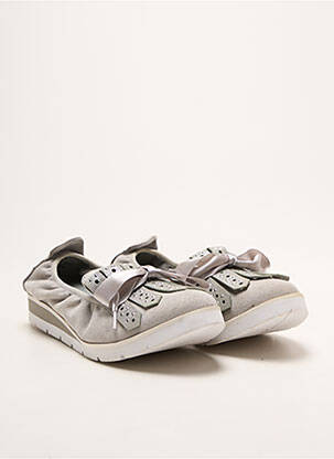Mocassins tissage satiné talon plat jusqu'à 3cm gris TAMARIS femme