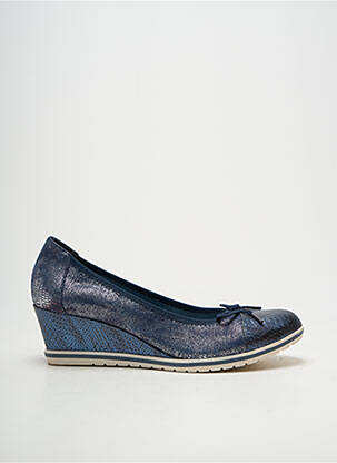 Escarpins tissage satiné talon de 4 à 6cm bleu TAMARIS femme