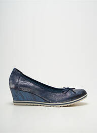 Escarpins tissage satiné talon de 4 à 6cm bleu TAMARIS femme